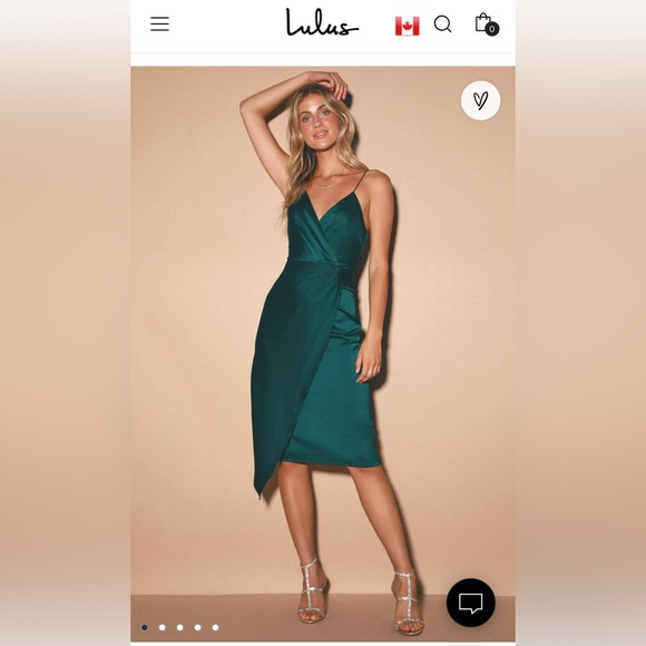 Lulu’s Quite Likely Dark Teal Satin Asymmetrical Midi Dress - Picture 3 of 5